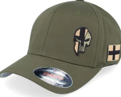 Uk Army Skull Olive Wooly Combed Flexfit - Army Head