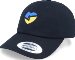 Ukraine Heart Love Peace Black Dad Cap - Iconic
