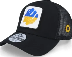 Ukrainian Flag Patch Sunflower Black Trucker - Iconic