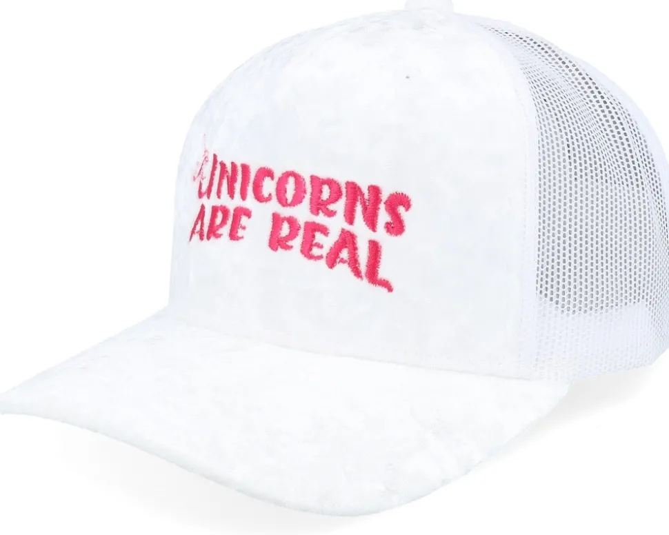 Unicorns Are Real Velvet White/White A-frame Trucker - Unicorns