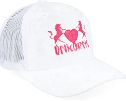 Unicorns Heart Velvet White/White A-frame Trucker - Unicorns