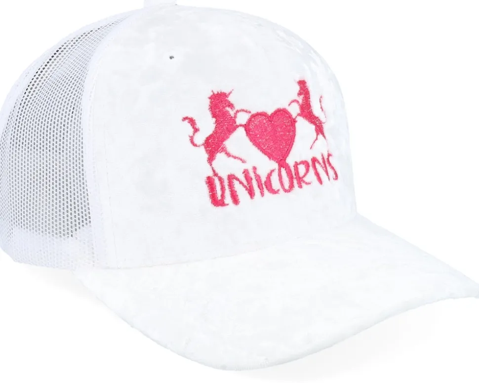 Unicorns Heart Velvet White/White A-frame Trucker - Unicorns