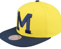 University Of Miami Jumbotron Ncaa Yellow/navy Snapback - Mitchell & Ness