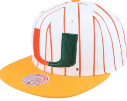 University Of Miami Newco White Snapback - Mitchell & Ness