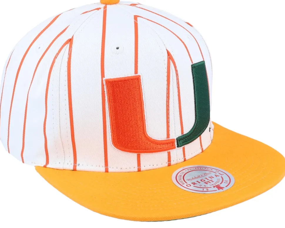 University Of Miami Newco White Snapback - Mitchell & Ness
