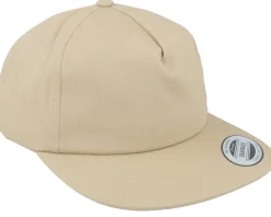 Unstructured 5-panel Khaki Snapback - Yupoong