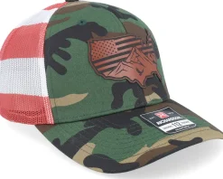 Usa Map Flag Brown Patch Camo/Stars & Stripes Trucker - Iconic