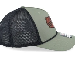 Usa Map Flag Brown Patch Loden/Black Rope A-Frame Trucker - Iconic