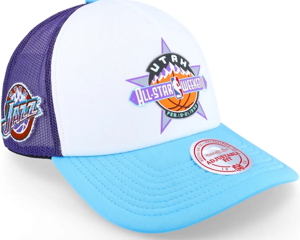 Utah Jazz Party Time White Trucker - Mitchell & Ness