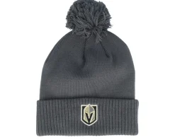 Vegas Golden Knights NHL Cuffed Beanie Charcoal Pom - Adidas