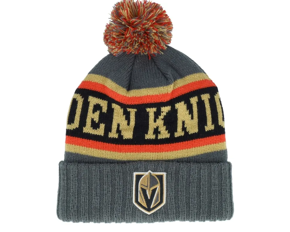 Vegas Golden Knights Pillow Line Charcoal/Black/Gold Pom - American Needle