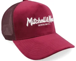 Velvet Pinscript Maroon Trucker - Mitchell & Ness