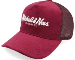 Velvet Pinscript Maroon Trucker - Mitchell & Ness