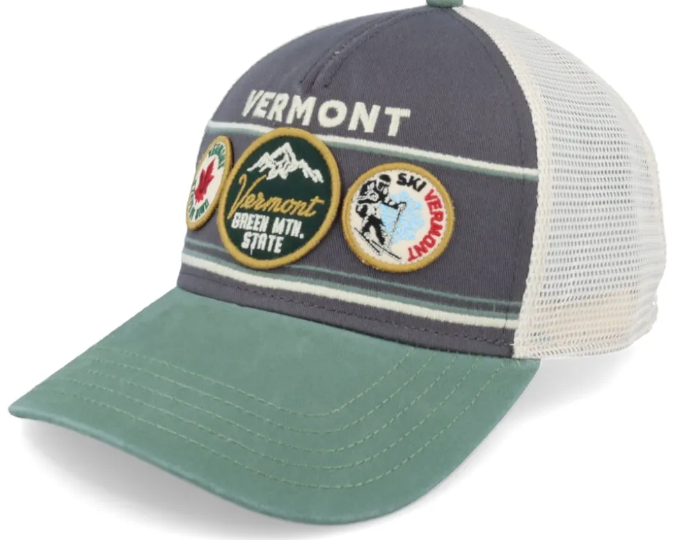 Vermont Domino Ivory/Cool Grey/Cedar Trucker - American Needle