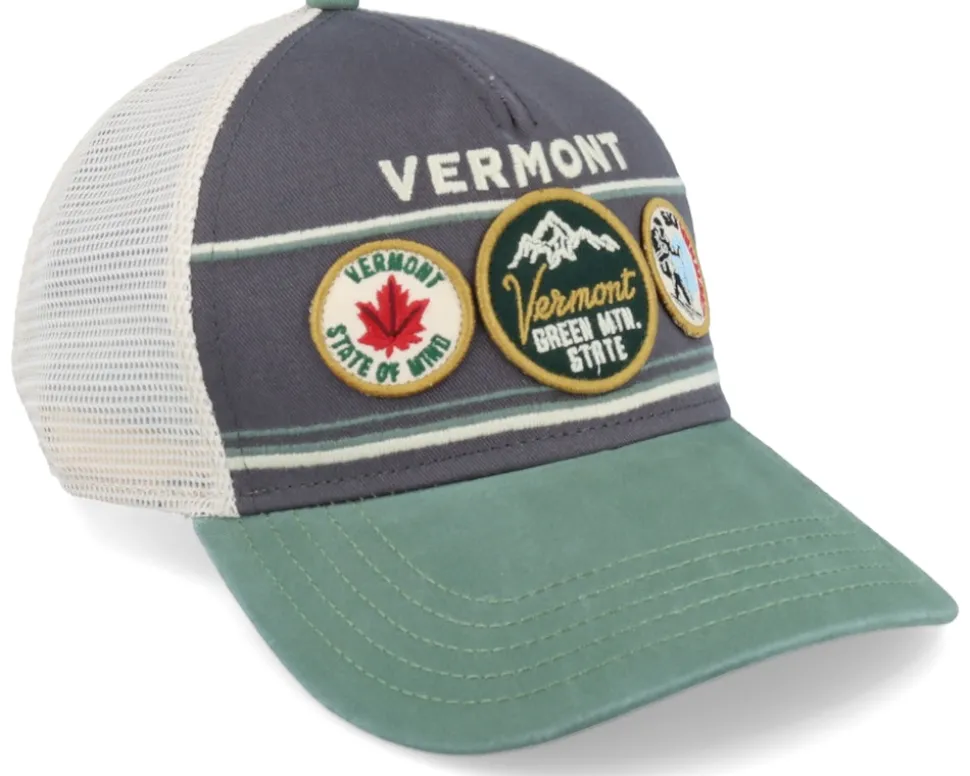 Vermont Domino Ivory/Cool Grey/Cedar Trucker - American Needle