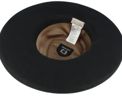Victoria Felt Black/Black Satin Fedora - Brixton