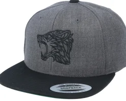 Viking Wolf Charcoal Grey/Black Snapback - Vikings