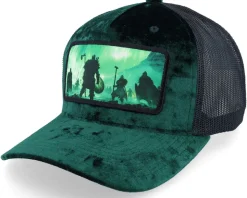 Vikings Aurora Sky Velvet Green/Black A-Frame Trucker - Calza Pennello