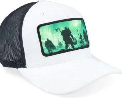 Vikings Aurora Sky Velvet White/Black A-Frame Trucker - Calza Pennello