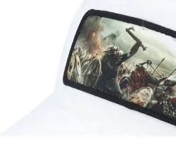 Vikings Fighting Battlefield Velvet White A-Frame Trucker - Calza Pennello