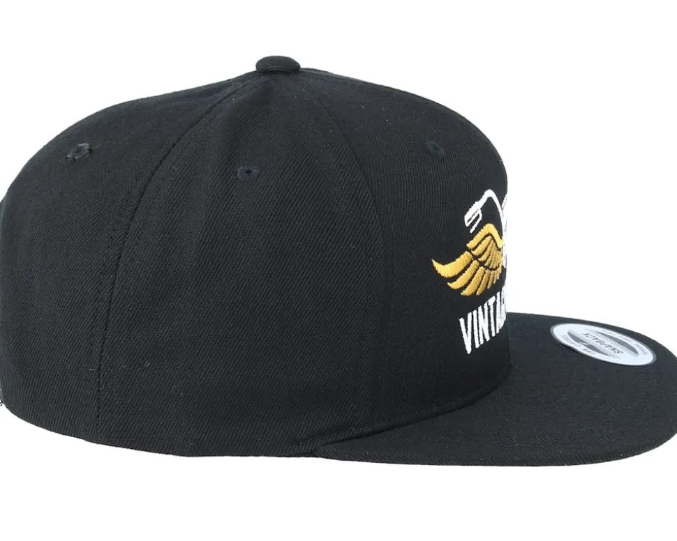 Vintage Motors Black Snapback - Born To Ride