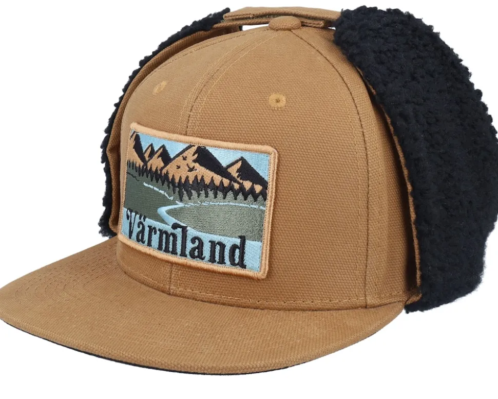 Värmland Canvas Flatbrim Caramel/Black Earflap - Wild Spirit