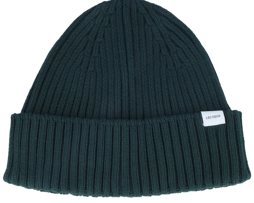 Walter Cotton Rib Beanie Pine Green - Les Deux