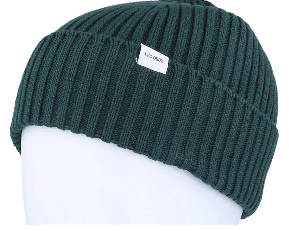 Walter Cotton Rib Beanie Pine Green - Les Deux