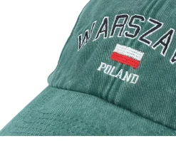 Warszawa Poland Washed Green Dad Cap - Iconic