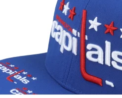 Washington Capitals Vintage Hat Trick Blue Snapback - Mitchell & Ness