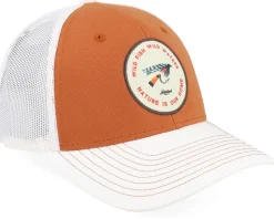 Waters Low Hooked Cap Burnt Orange/White Trucker - SQRTN