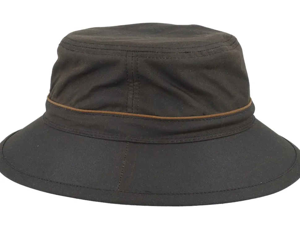Waxed Cotton Brown Bucket - Stetson