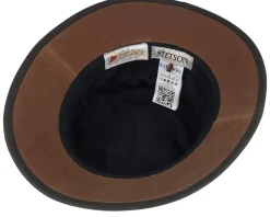Waxed Cotton Brown Bucket - Stetson