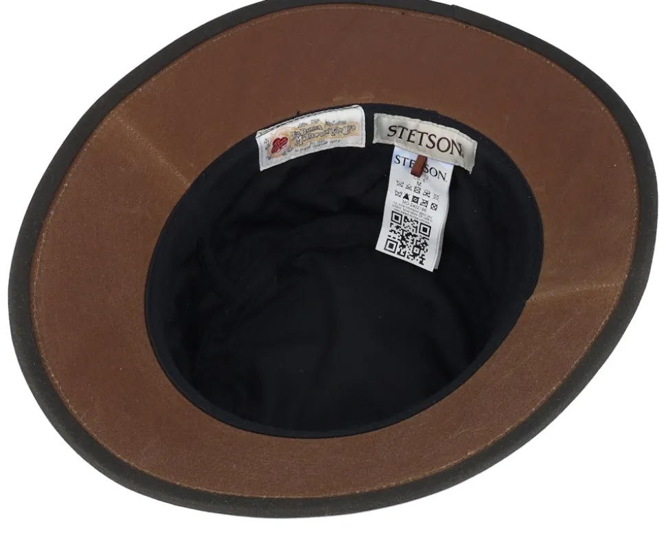 Waxed Cotton Brown Bucket - Stetson