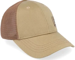 Waxed Cotton Twill/Soft Mesh Brown Trucker - John Deere