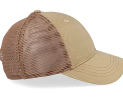 Waxed Cotton Twill/Soft Mesh Brown Trucker - John Deere