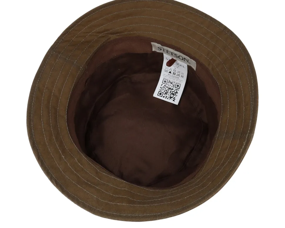 Waxed Organic Cotton Brown Bucket - Stetson