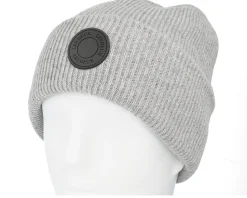 Wayne Patch Wool Beanie Light Grey Melange Cuff - Les Deux
