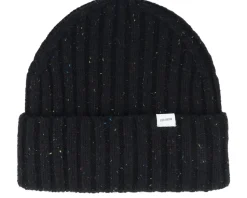 Wells Fleck Rib Beanie Black Cuff - Les Deux