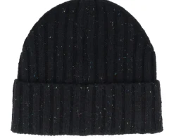 Wells Fleck Rib Beanie Black Cuff - Les Deux