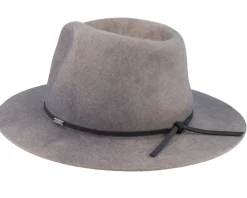 Wesley Grey Worn Wash Fedora - Brixton