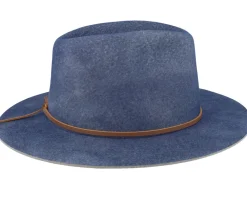 Wesley Ombre Blue Worn Wash Fedora - Brixton