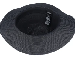 Wesley Packable Black Fedora Straw Hat - Brixton
