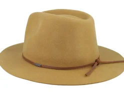 Wesley Packable Golden Brown Fedora - Brixton