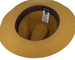 Wesley Packable Golden Brown Fedora - Brixton