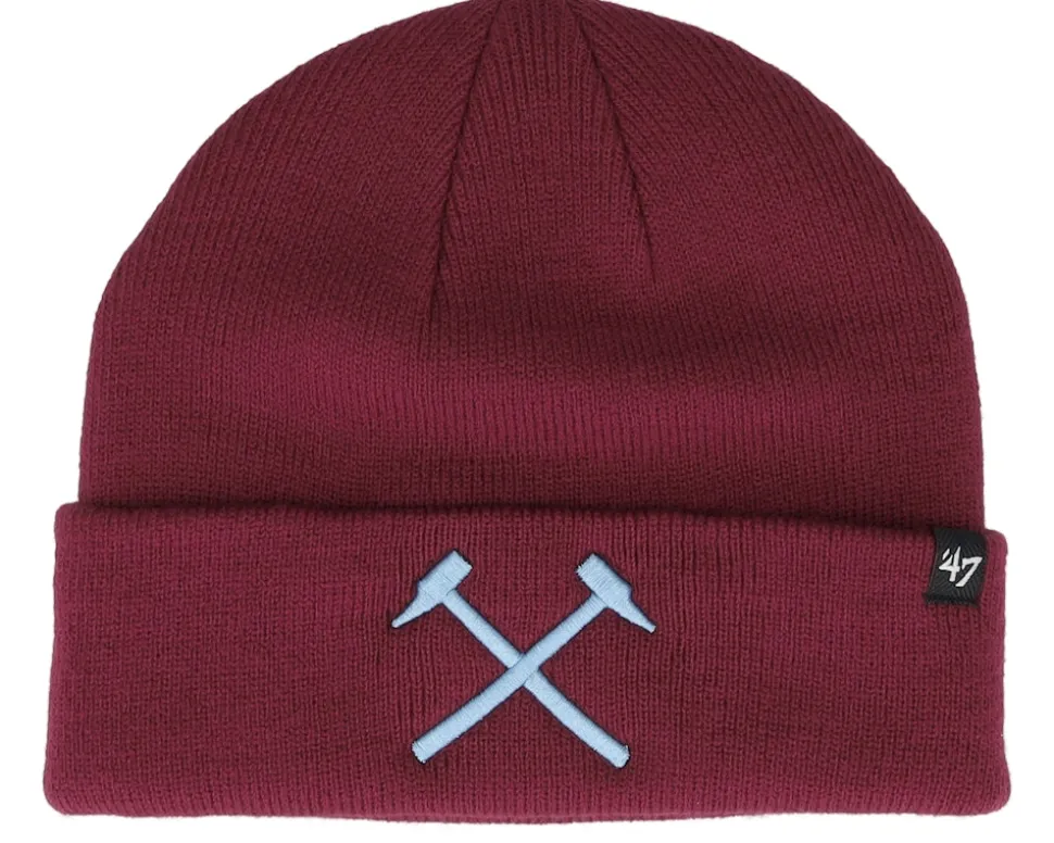West Ham Raised 47 Knit Beanie Cardinal Cuff - 47 Brand