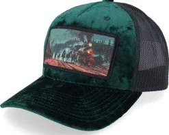Western Outlaws & Cowboys Velvet Red/Black A-frame Trucker - Calza Pennello