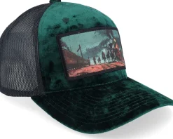 Western Outlaws & Cowboys Velvet Green/Black A-Frame Trucker - Calza Pennello