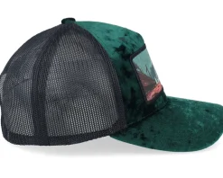 Western Outlaws & Cowboys Velvet Green/Black A-Frame Trucker - Calza Pennello
