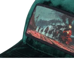 Western Outlaws & Cowboys Velvet Green/Black A-Frame Trucker - Calza Pennello